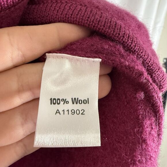 Appleseeds 100% Wool Jacket Women's Petite medium Pink Button Front Pocketless - Picture 6 of 10